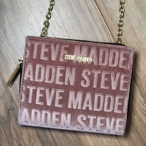 Steve Madden Pink Velvet Crossbody Bag